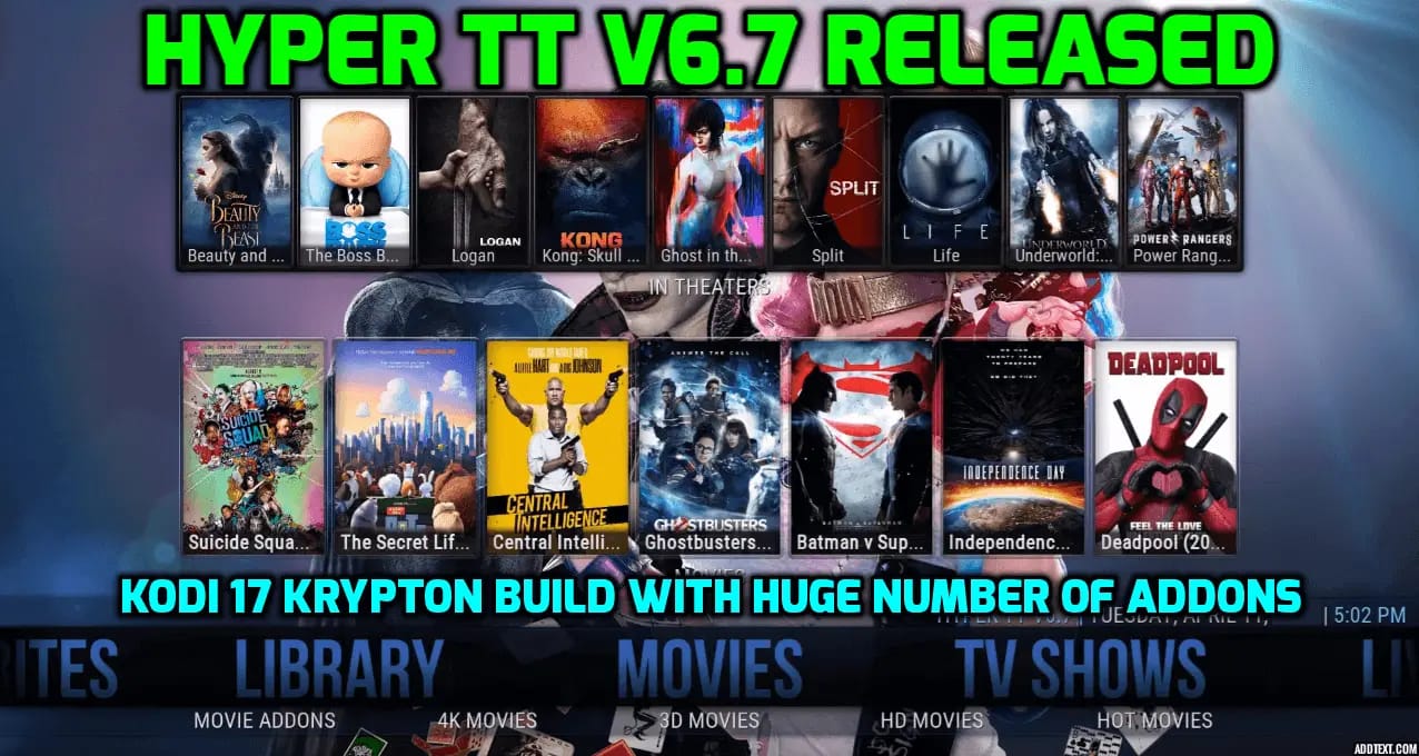 hyper tt v6.7 released kodi 17 krypton build
