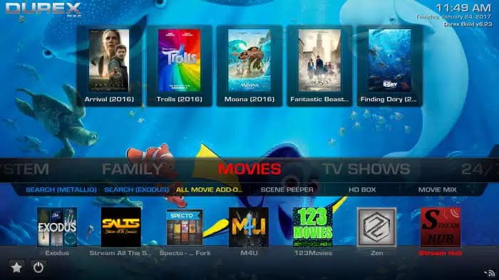 how to install the durex build on kodi 17.6 krypton