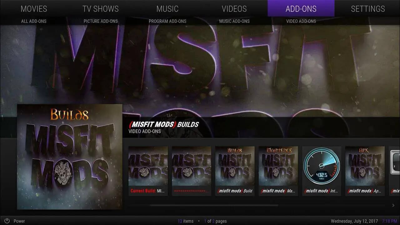 how to install misfits mod build on kodi 17.6 krypton